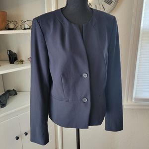 Ann Taylor Suiting Navy Jacket Sz 10